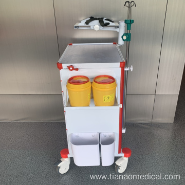 Hospital Adjustable Defibrillator Shelf Emergency Trolley